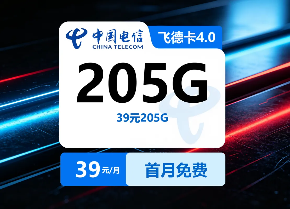 电信飞德卡4.0【39元205G】【仅发山东】